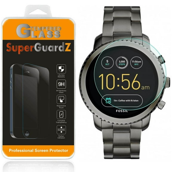 For Fossil Q Explorist HR (Gen 4) - SuperGuardZ Tempered Glass Screen Protector, 9H, Anti-Scratch, Anti-Bubble, Anti-Fingerprint