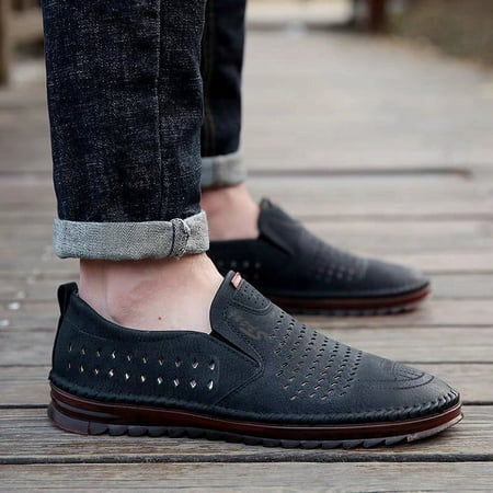 

ZTTD 2023 New Casual Men s Shoes Trend Cutout Blank Shoes Summer Breathable Men s Business Handmade Shoes