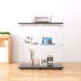 thumbnail image 2 of Glass Display Cabinet with 2 Shelves and 2 Doors, Freestanding Curio Storage Cabinet with Fixing Device and Adjustable Feet, Hand-Made Display Rack with 40LBS/Shelf for Bedroom, Living Room, Black, 2 of 9