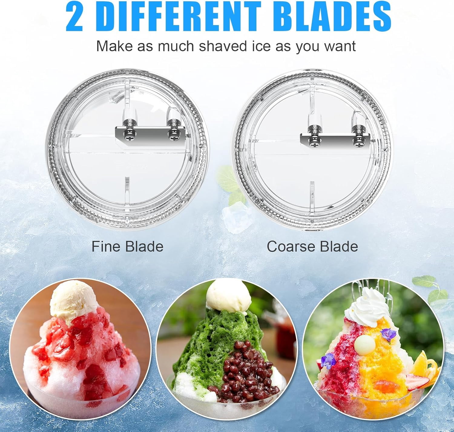 Ice  Maker Attachment for  Mixers with Shaved Ice Function and 8 Ice Molds