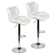thumbnail image 5 of ELECWISH 3 Pieces Barstool and Pub Table Set Adjustable Height Swivel White Wood Round Table and Padded PU Leather Bar Chair Dining Set, 5 of 11