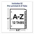 thumbnail image 3 of "Durable Preprinted Plastic Tab Dividers, 12-Tab, A To Z, 11 X 8.5, Assorted, 1 Set | Bundle of 2 Sets", 3 of 5