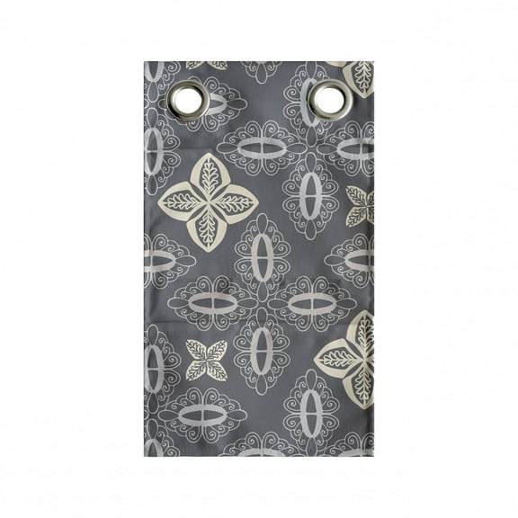 Abstract Hanging Pocket Organizer, Floral Inspired and Shapes Oriental Bohemian Feels, Printed Polyester Storage Bag with Pockets, 9" x 16", Dimgray Champagne