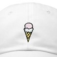 thumbnail image 2 of DALIX Double Scoop Ice Cream Hat Womens Embroidered Baseball Cap in White, 2 of 5
