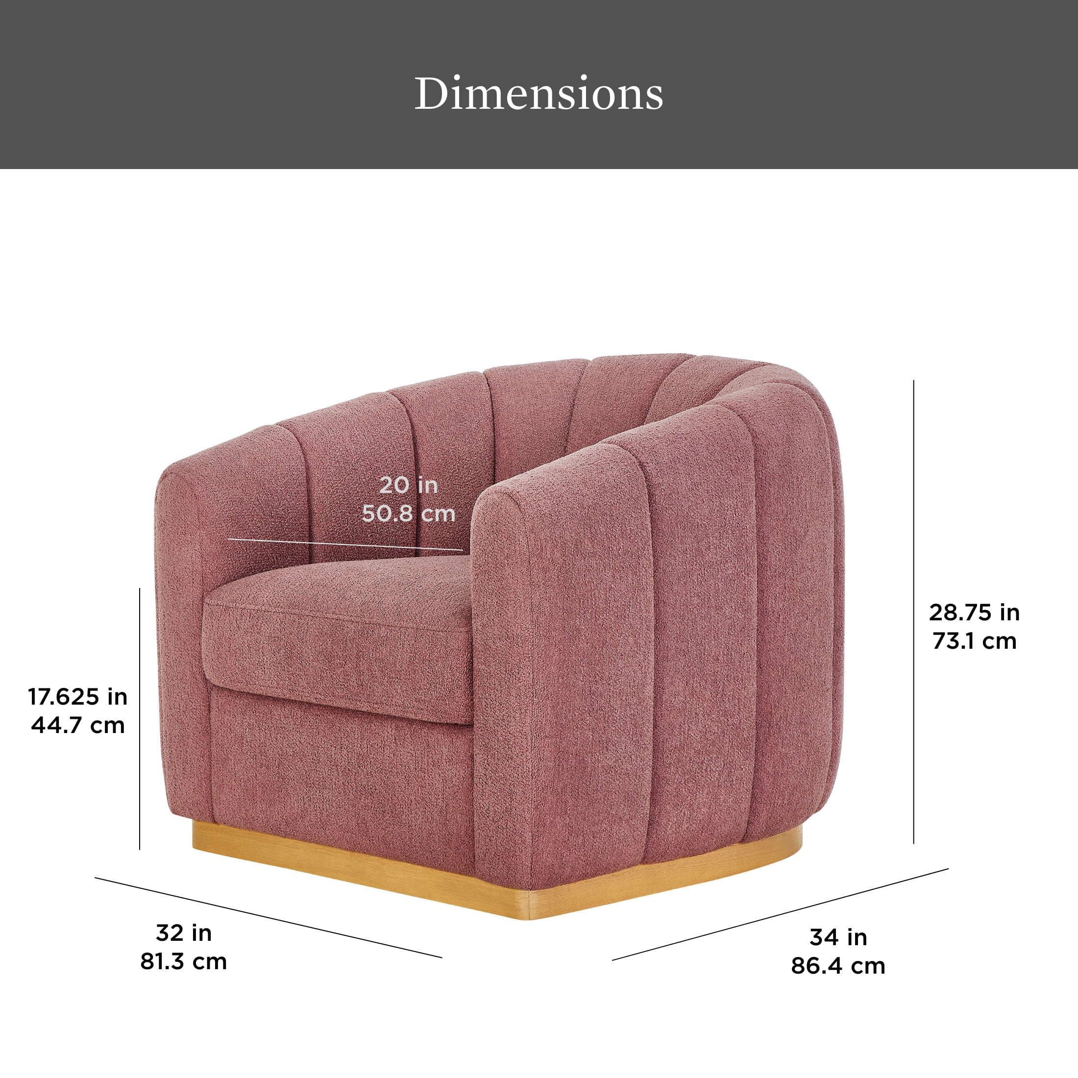 Better Homes & Gardens Lillian Accent Swivel Chair, Rose Boucle