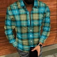 thumbnail image 3 of Button Up Shirts for Men with Collared Long Sleeve Shackets Tops Mens Casual Plaid Printed Breathable Lightweight Going-Out Work Tshirts Shirt, 3 of 7