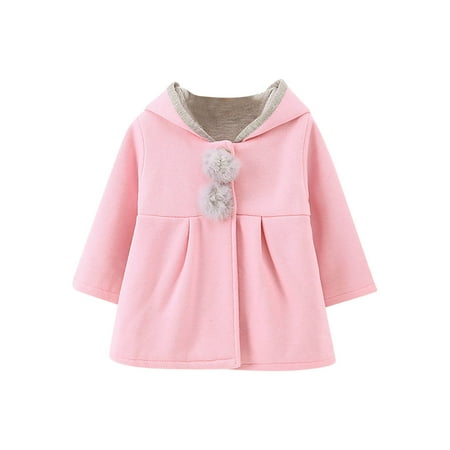 

Dadaria Toddler Winter Coat 1-6Years Girls Hooded Jacket Spring Autumn And Winter New Style Small And Medium-sized Children s Cute Rabbit Ears Trendy Style Pink 3-4Years Toddler