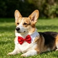 thumbnail image 4 of Adjustable Dog Bow Tie for Neck Girths Extra Large Dogs Comfortable Cotton Tuxedo Necktie Collar Boy Pets Grooming Wedding Holiday Birthday Party Cat Bow Tie White Formal Collar for Small Puppy, 4 of 9
