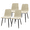 Beige, variant on Tcbosik Upholstered Linen Fabric Chairs Set of 4, Modern Dining Chair with Back and Metal Legs for Kitchen, Living Room, Easy to Assemble, Green