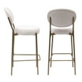 thumbnail image 3 of Tcbosik 2 Pack Velvet Barstools, Upholstered Bar Chair with Metal Frame, Comfy Counter Height Stool for Home Pub, Dining Room, Living Room, Easy Assembly, Creamy White, 3 of 8