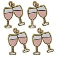 thumbnail image 4 of Gwen Studios Champagne Toast Embroidered Iron-on Patch Appliques, Gold and Pink, 1.6" x 2.4", 4CT, 4 of 7