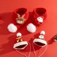 thumbnail image 4 of Harikaji 2PCS Christmas Dog Santa Hat with Scarf, Adjustable Santa Hat for Dog and Xmas Pet Knit Red Scarf with White Pompom Ball, Dog Winter Neck Warmer Scarf, Christmas Party Dressup, 4 of 7