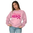 thumbnail image 3 of Breast Cancer Awareness Chemo Hero Women Crewneck Sweatshirt Brisco Brands S, 3 of 6