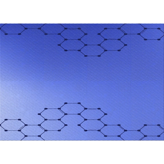 Ahgly Company Indoor Rectangle Patterned Sky Blue Dress Blue Area Rugs, 2' x 5'