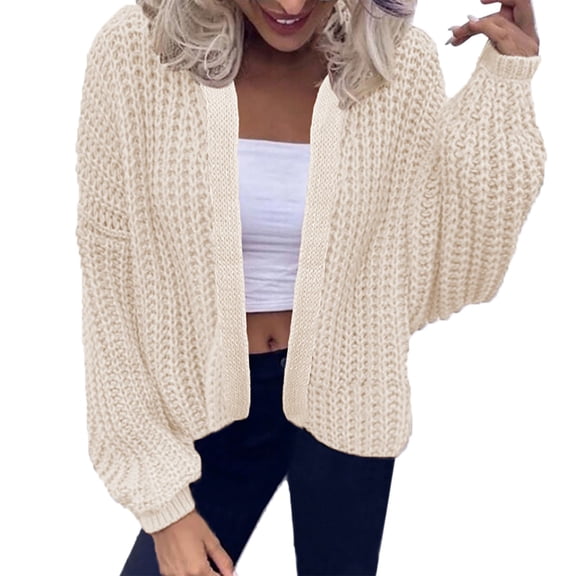 Vedolay Women's Knit Cardigan Sweater Long Sleeve Button Down Knit Sweaters Coat Outwear A,L