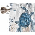 thumbnail image 5 of Summer Kitchen Curtain Valance Living Room Valance for Windows Summer Ocean Turtle Coral Shell Conch Starfish White Valance Curtains Short Rod Pocket Window Valance for Bedroom, 54"x18", 5 of 6