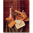 thumbnail image 1 of Ceramic Tile Mural-William Harnett Still Life Kitchen Tile Mural 2. 32" w x 40" h using (20) 8 x 8 ceramic tiles, 1 of 3