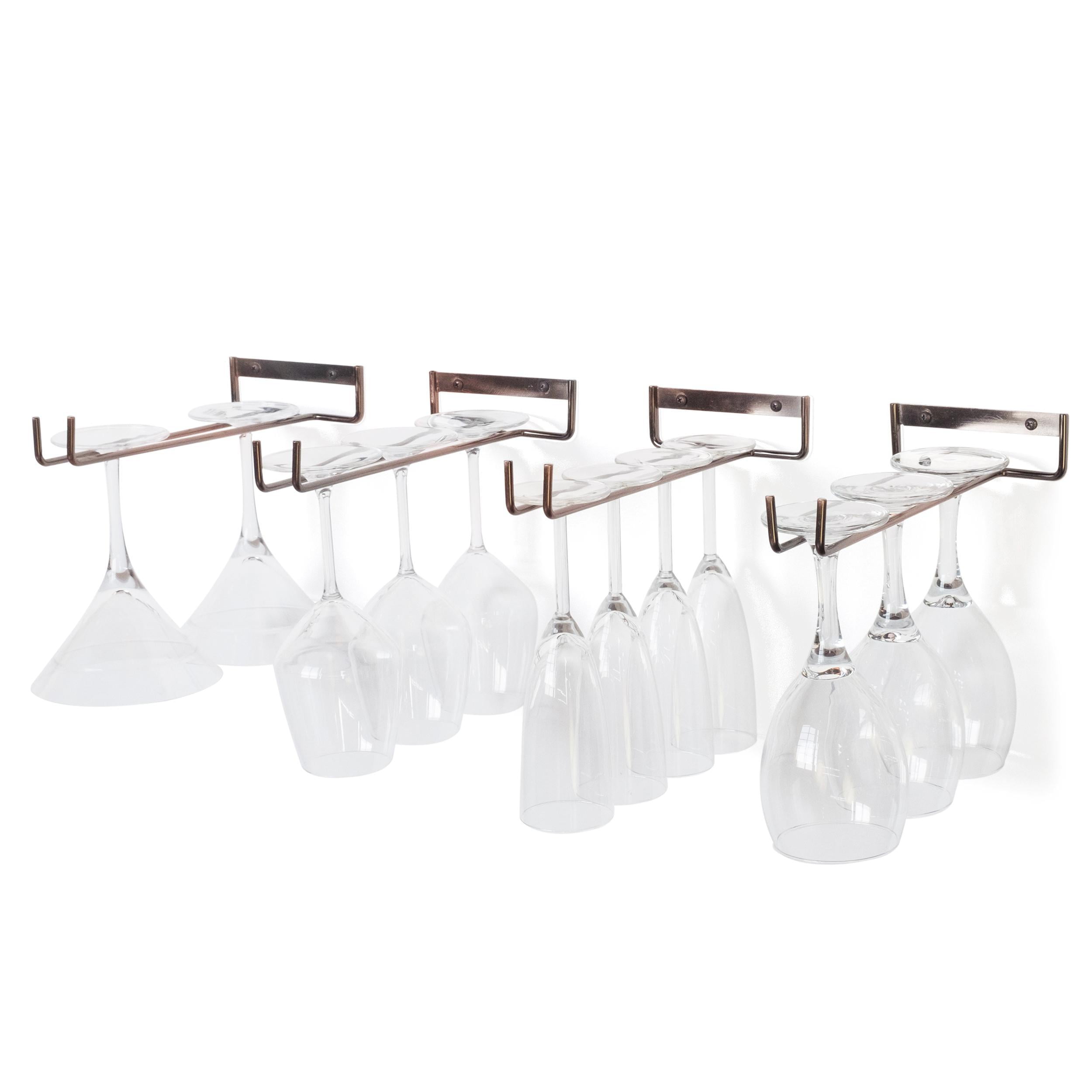 Wallniture Chiraz 11" Stemware Wine Glass Rack for Wall Kitchen Bar