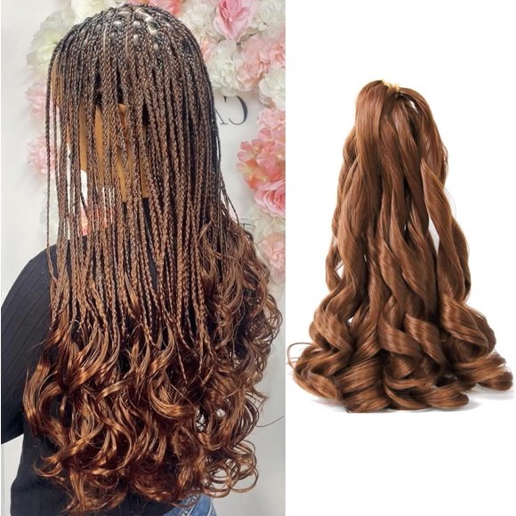 shiyou-Short French Curl Braiding Hair 14 Inch 6 Pack Brown French Curls Braiding Hair Bouncy Loose Wavy Spanish Curly Braiding Hair 30 Synthetic French Curl Crochet Braids (50g/pack)