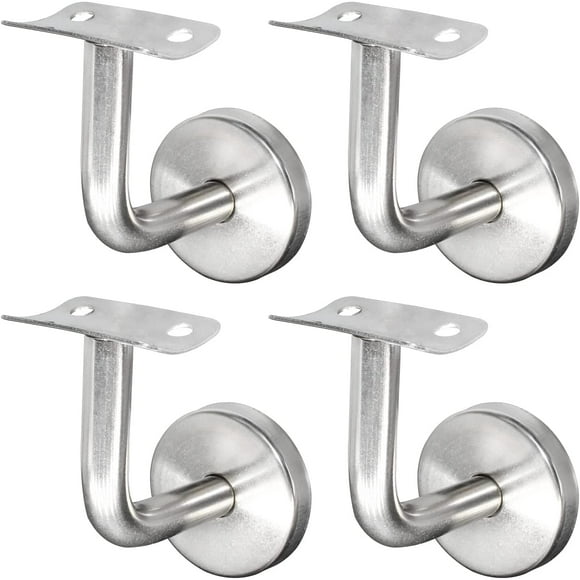 Lunfar 304 Stainless Steel Handrail Bracket for Staircase Railing Wall Mount Wooden Railing Silver (4 Pieces)