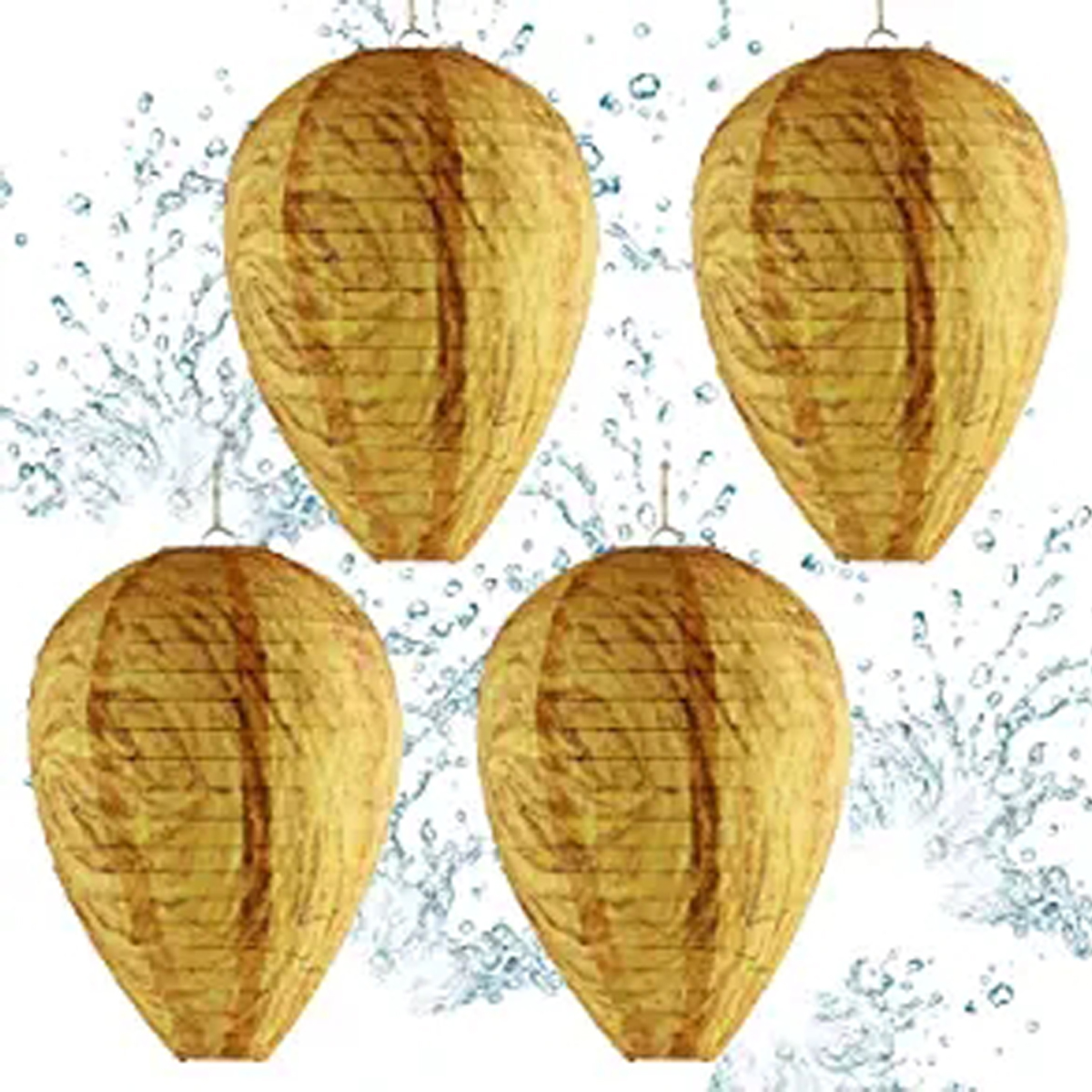 QingY4/1 Pack Fake Wasp Nest Decoys, Wasp Trap, Bee Repellent for Carpenter Bees, Yellow