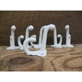 thumbnail image 2 of Lot 6 Antique-Style Double Acorn White School Coat Hook Cast Iron Wall Hardware, 2 of 4
