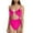 Hot Pink, variant on Uaswgudfs Women's Cutout One-Piece Swimsuit with Thin Straps and Form-Fitting Design for a Stylish Aquatic Adventure Army Green L