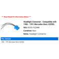 thumbnail image 2 of Headlight Connector - Compatible with 1986 - 1991 Mercedes-Benz 420SEL 1987 1988 1989 1990, 2 of 3