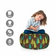 thumbnail image 2 of Pine Tree Storage Toy Bag Chair, Spruce Autumn Forest Trees Evergreen Plants Nature Print, Stuffed Animal Organizer Washable Bag, Large Size, Brown Apple Green, by Ambesonne, 2 of 3