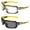 Yellow/black, variant on 2 Pair Global Vision Octane Sport Motorcycle Riding Safety Glasses Red Gasket 1 with Clear Lens and 1 with Smoke Lens