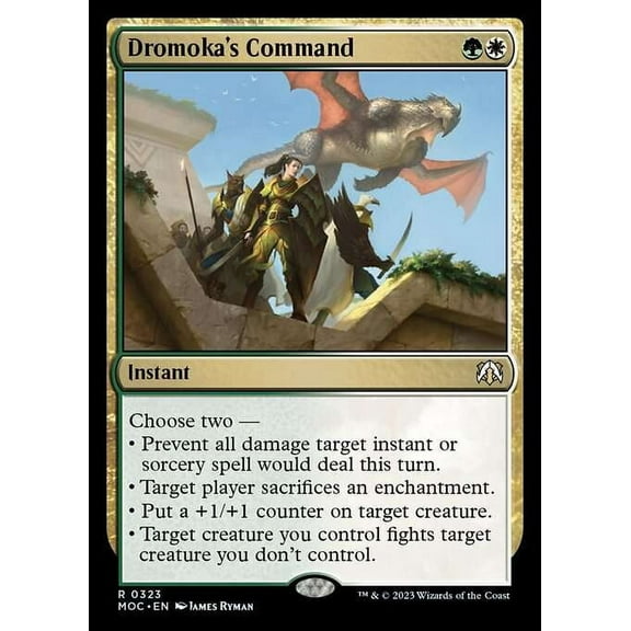 MtG March of the Machine Commander Rare Dromoka's Command #323