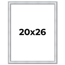 20x26 Frame Sterling Silver Solid Wood Picture Frame | 1.25 Inch Moulding Width | 0.75 Inch