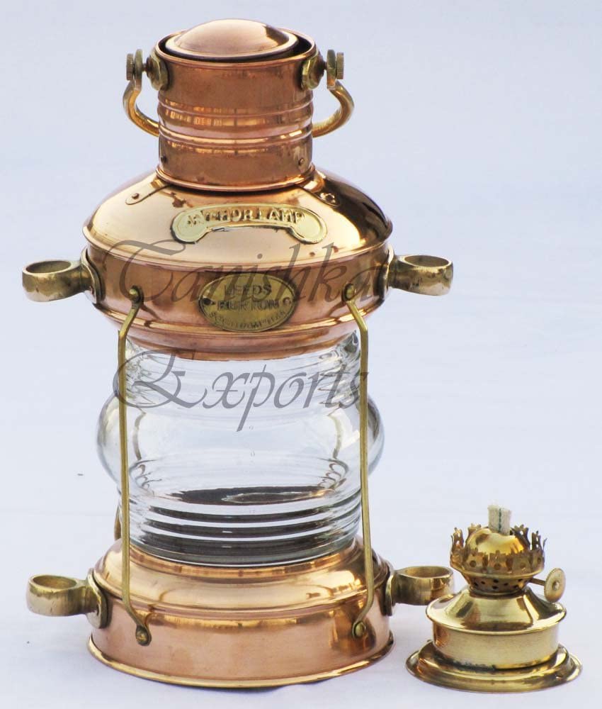 Thor Instruments Nautical Anchor Oil Lamp Decorative Hanging Lamp Vintage Style Lantern Brass & Copper Lantern Gift