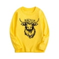 thumbnail image 2 of SGFCWSX Long Sleeve Shirts for Kids Girls Calf Print Tops Fall Casual T-Shirts Yellow Size 11-12 Years, 2 of 4