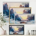 thumbnail image 4 of Designart 'Snow Covered Landscape and Little Bridge' Traditional Framed Canvas Wall Art Print, 4 of 5