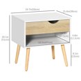 thumbnail image 3 of HOMCOM Table de Chevet avec Tiroir et Tablette, Table de Nuit, Table d'Appoint pour Chambre, 3 of 10