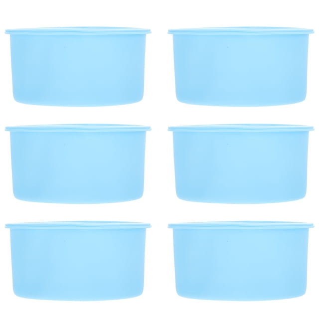 6 moldes de silicona para pasteles y magdalenas (azul)