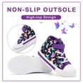 thumbnail image 4 of EUXTERPA Girls Butterfly Sneakers Light Up Flashing Shoes Toddler Easy Fasten High Top Canvas Sneaker Big Kid Size 3, 4 of 5