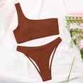 thumbnail image 5 of Sngxgn Womens High Waisted Bathing Suits Sexy V Neck Bikini Sets High Cut Two Piece Swimsuits(Coffee,S), 5 of 5