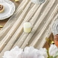 thumbnail image 6 of Sm:)e Pearl Beige Gauze Table Runner 120 Inch 10FT, Table Decor for Wedding Anniversary Birthday Outdoor Home Party Table, 6 of 7