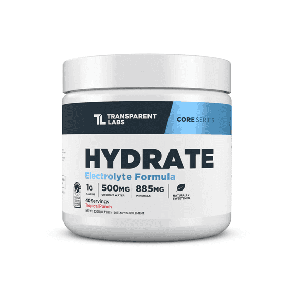 Transparent Labs Hydrate Electrolyte Powder - 40 Servings, Tropical Punch