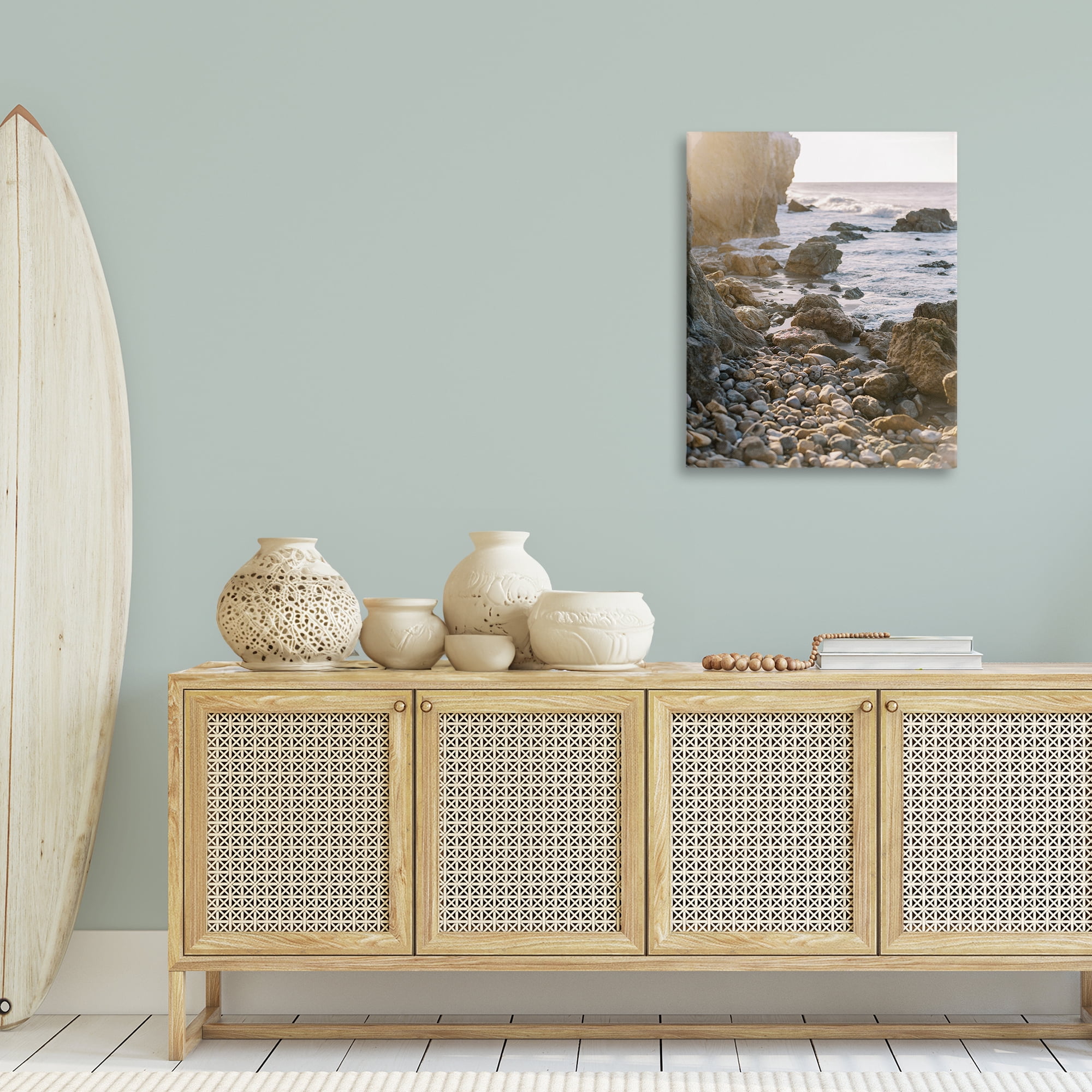 Stupell Industries Rocky Coast Waves Landscape Photography Gallery Wrapped Canvas Art Print Wall Art, 24 x 30