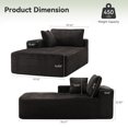 thumbnail image 4 of LUMIHO Chaise Lounge with Left Armrest, Comfy Corduroy Upholstered Sofa Bed Chair, No Assembly Required Modern Upholstered Lounge Chair for Bedroom, Living Room and Office,Black, 4 of 4