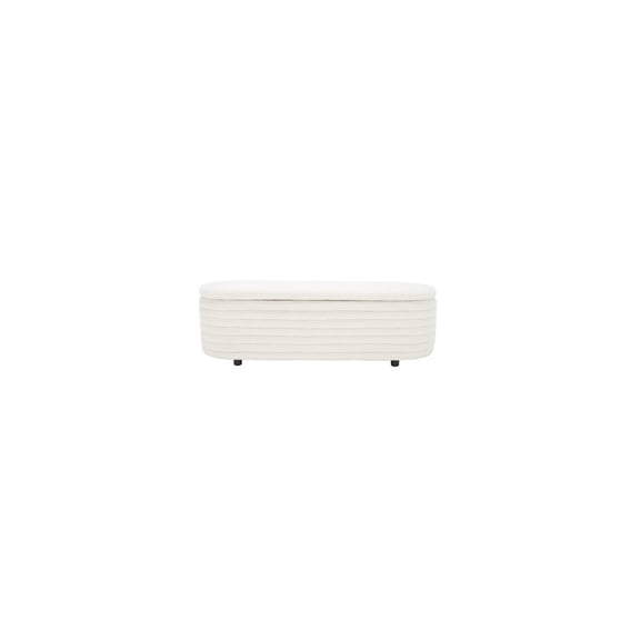 Safavieh Jaymie Storage Bench Furn Benches & Ottom, Ivory / Black, 1' X 1', Square