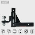 thumbnail image 3 of Open Road Brands OPENROAD 5000lbs Capacity 8-Position Drop Ball Mount for Towing, 10" Adjustable Trailer Hitch 2inch Trailer Ball,2 Safety Clip and 5/8 Inch Hitch Pin Lock, 3 of 8