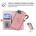 thumbnail image 5 of for iPhone 16e PU Leather 2 in 1 Case, Detachable Magnetic Wallet Case with Card Holder, Removable Flip Folio Cover with Stand Shockproof Protective Phone Cover, Compatible with MagSafe, Rosegold, 5 of 8