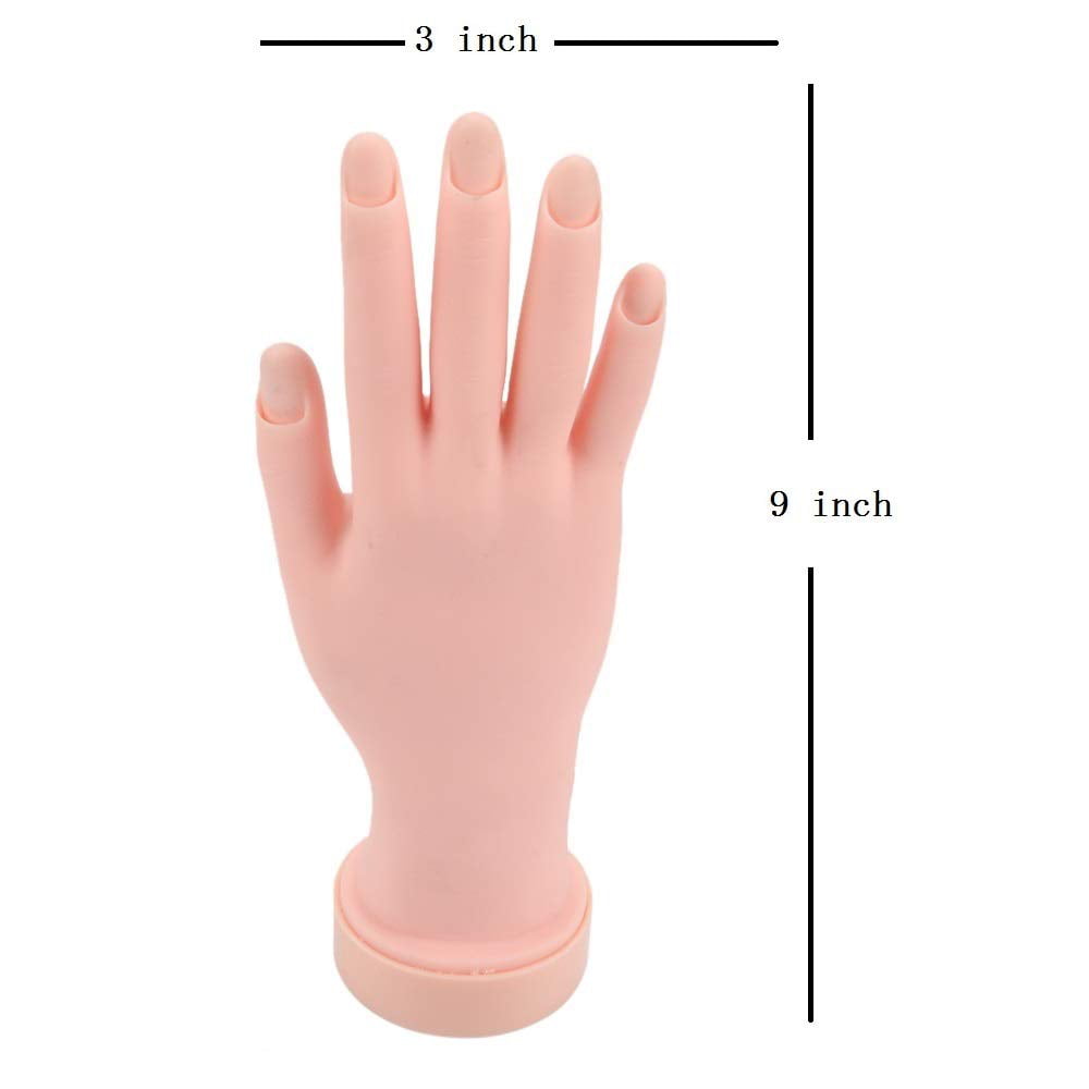 Right Lifesize Female Silicon Hand Model Manicure Training Flexible Fingers 