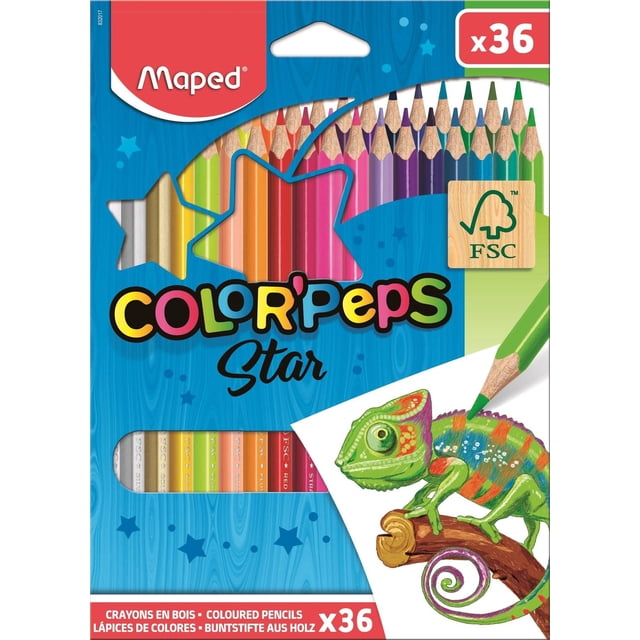Lápices de Colores Maped Multicolor Caja de Cartón Pack de 36