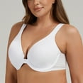 thumbnail image 4 of MELENECA Women's Front Closure Bras Plus Size Unlined Underwire Back Support Posture Bra White 36C, 4 of 7