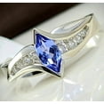 thumbnail image 4 of 2Ct Marquise Cut Lab-Created Tanzanite Women Ring 14K White Gold Plated, 4 of 4